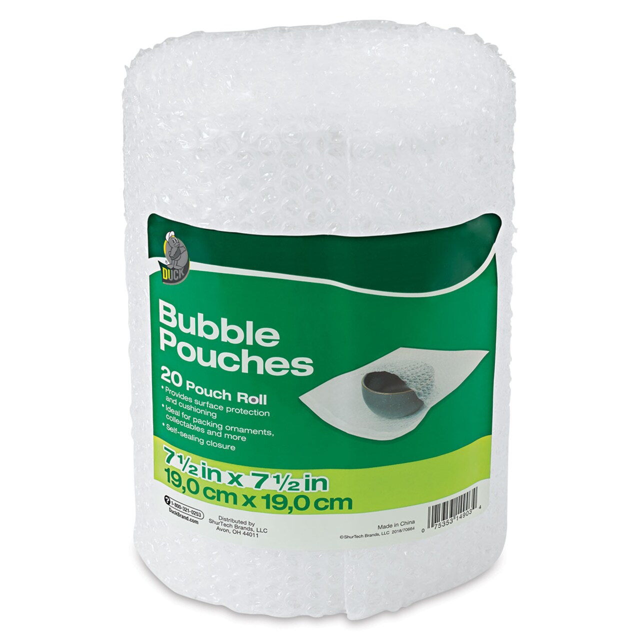 ShurTech Duck Bubble Wrap - Bubble Pouches, Pkg of 20, 7-1/2" x 7-1/2"